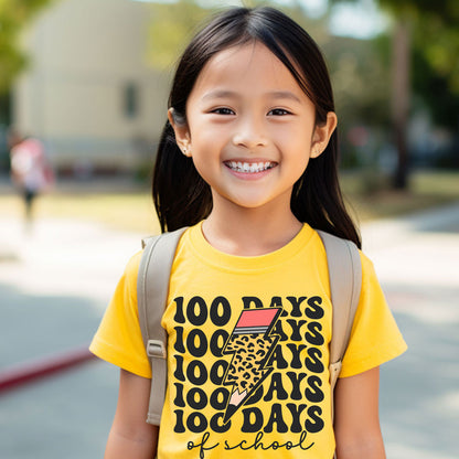 100 Day Leopard Lightning Bolt T-Shirt - Youth