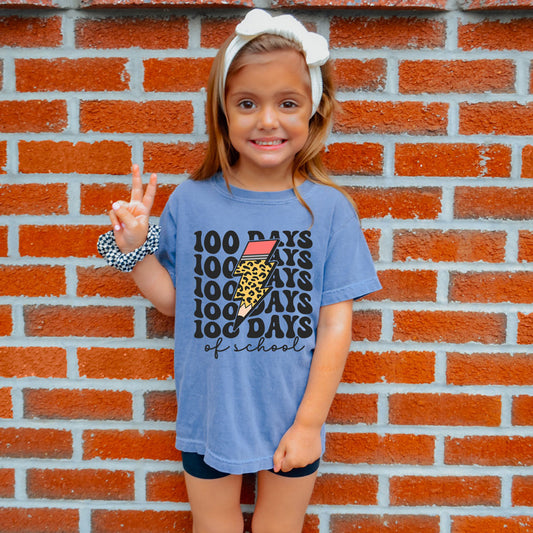100 Day Leopard Lightning Bolt T-Shirt - Youth