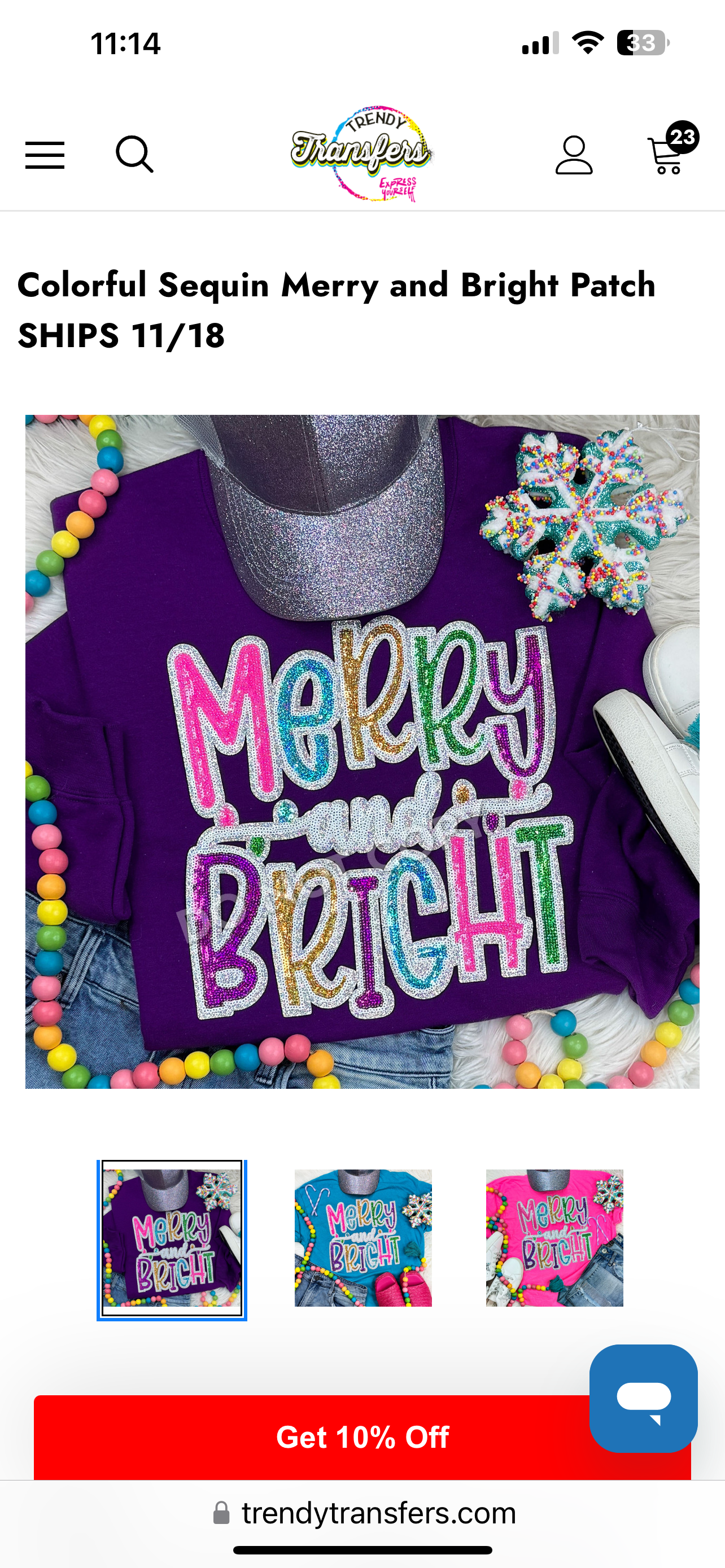 Sequin Merry & Bright T-shirt