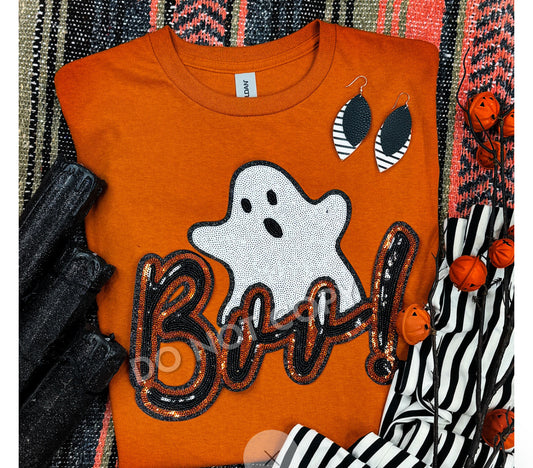 Halloween BOO Sequin T-shirt