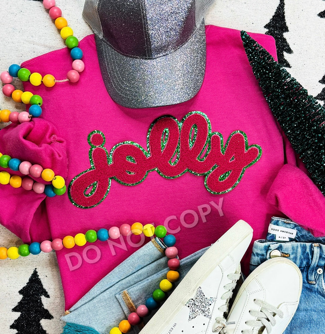 Chenille Joy with Glitter Trim Sweatshirt