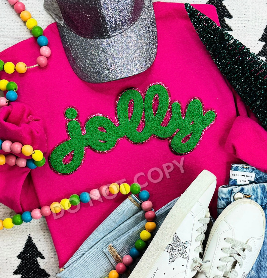 Chenille Joy with Glitter Trim Sweatshirt