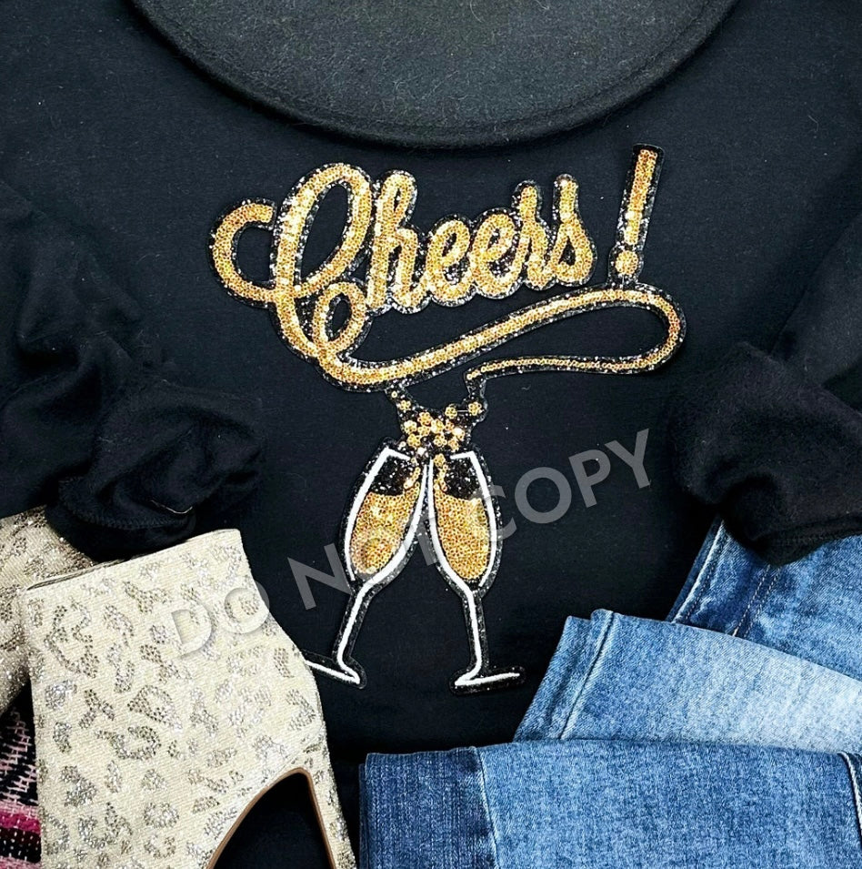 New Years Cheers Champagne Glasses sweatshirt