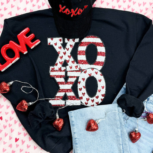 XOXO Sequin Red and White Valentine Shirt